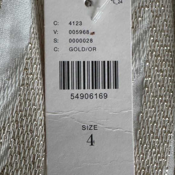 Porridge Women's Trousers Size 4 Brand New Gold Cream Metallic Party Glam Anthro - Picture 9 of 11